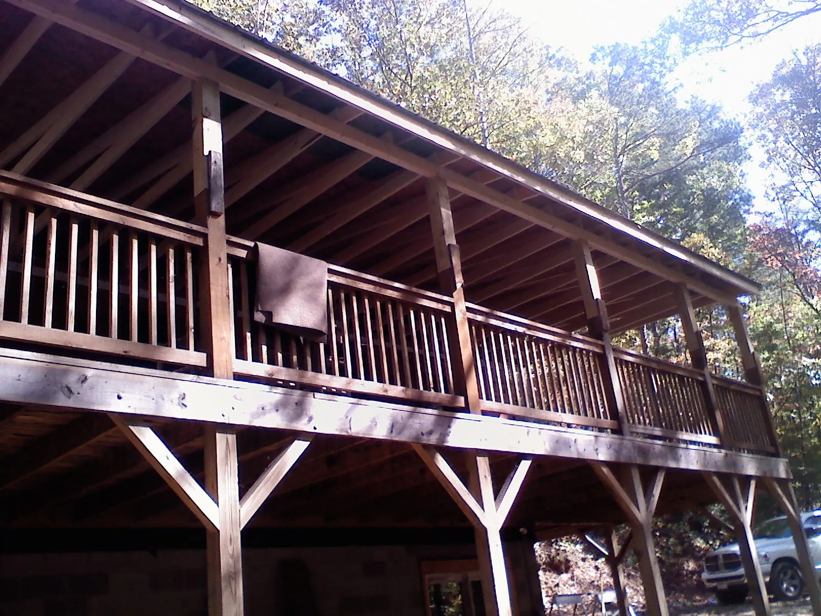 Timber framing under a new elevated porch and deck — Roof Leak Repair in Idledale by Roofing Brothers